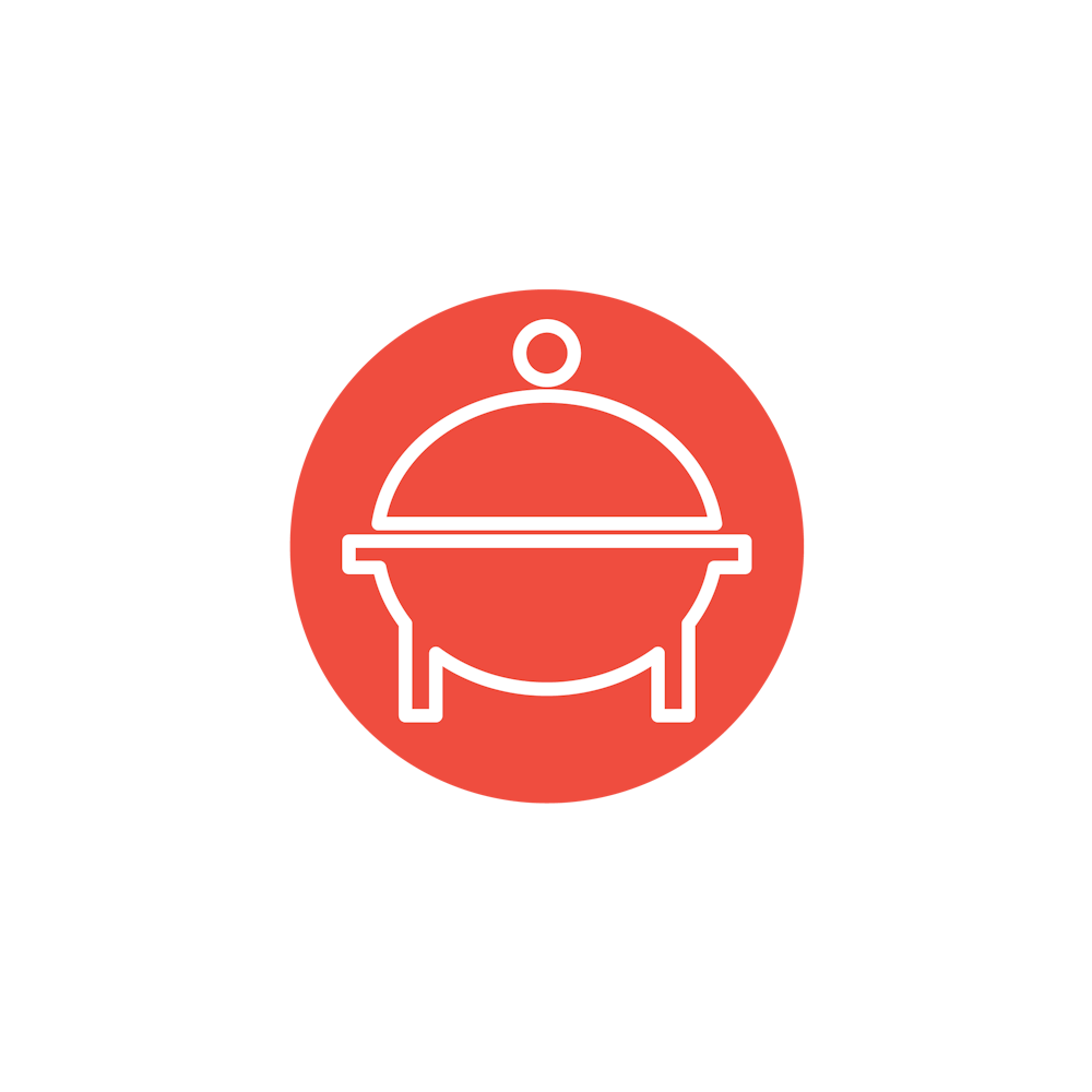 a grill in a circle