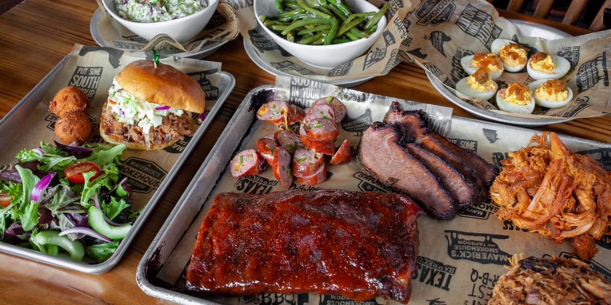 a bunch of BBQ on a plate