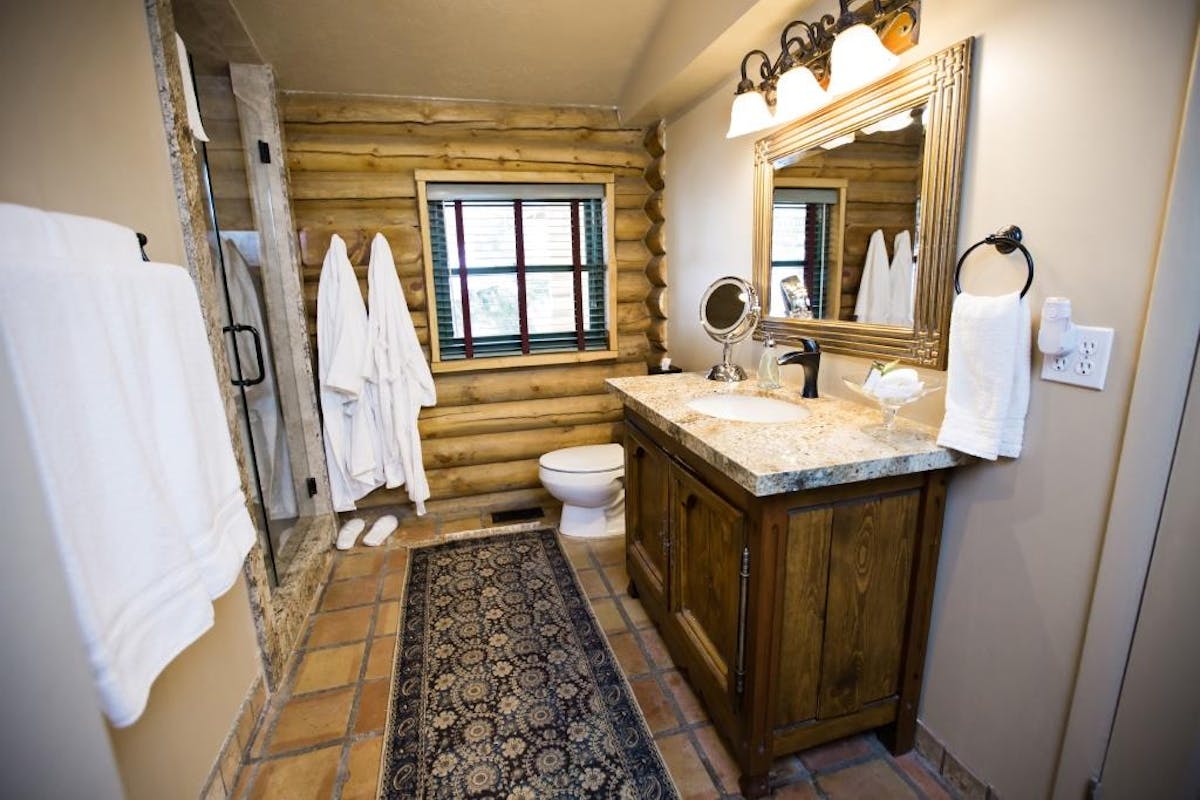 a room with a sink and a window