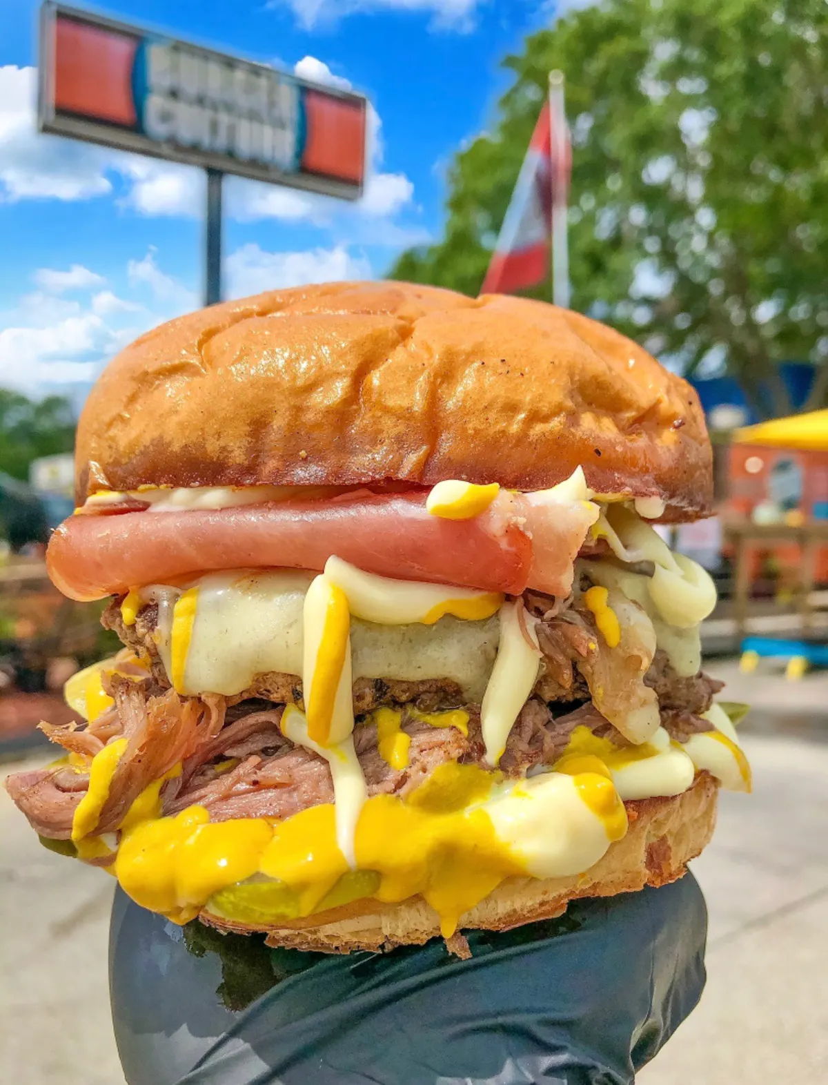 a sandwich sitting on top of a table