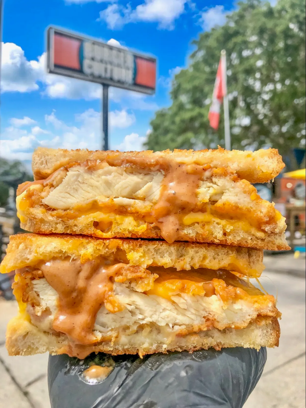 a close up of a sandwich