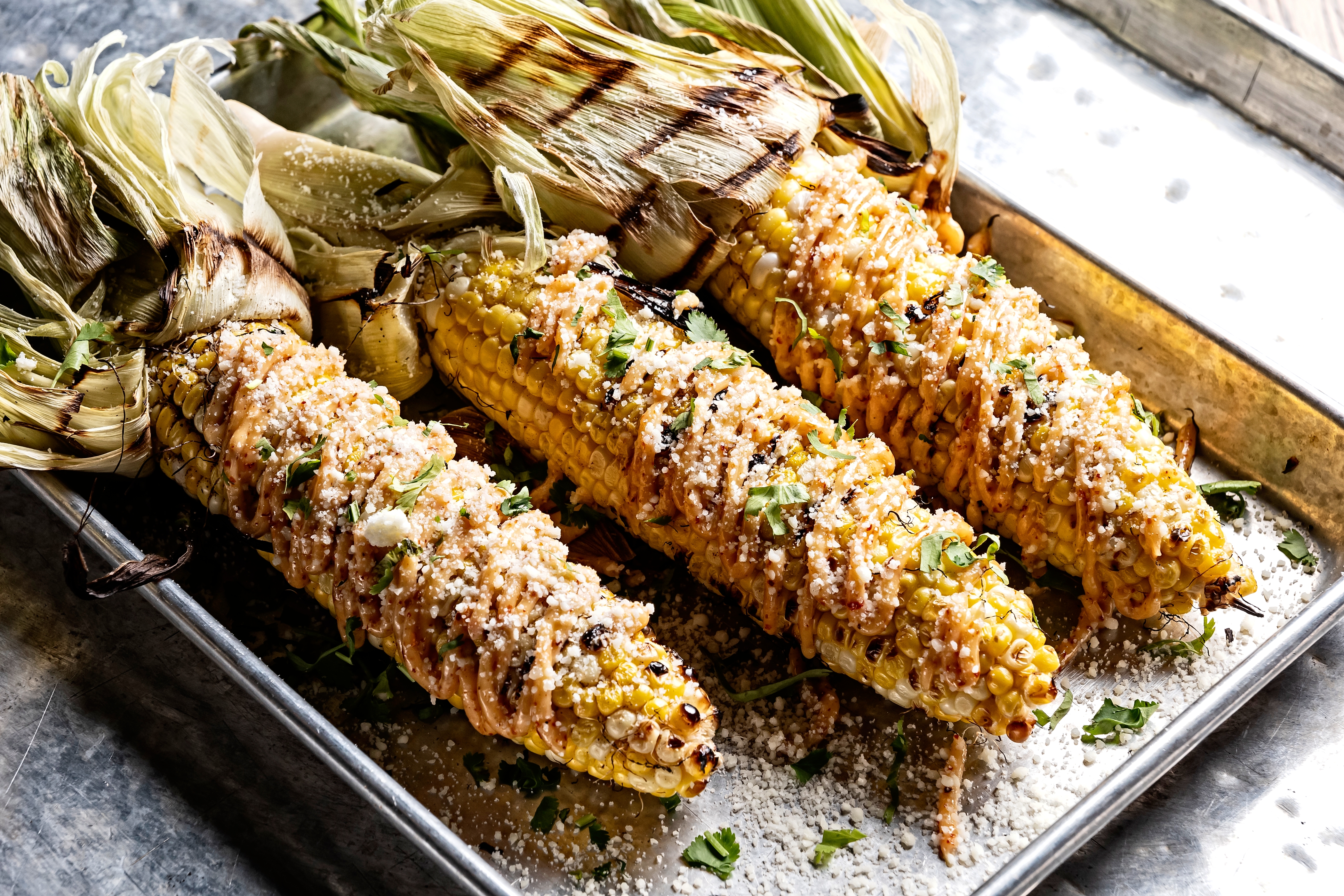 a tray of food