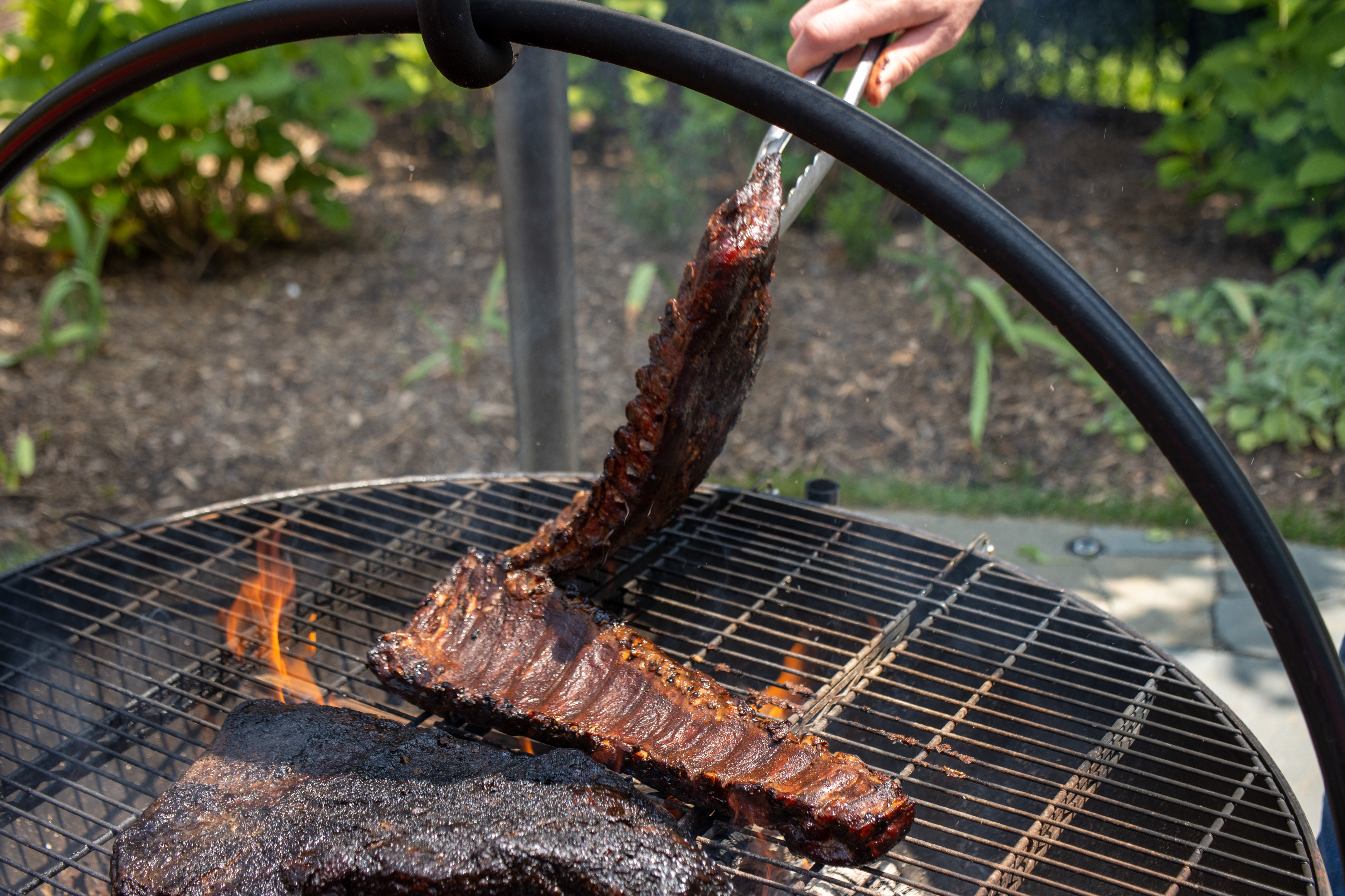 a close up of a grill
