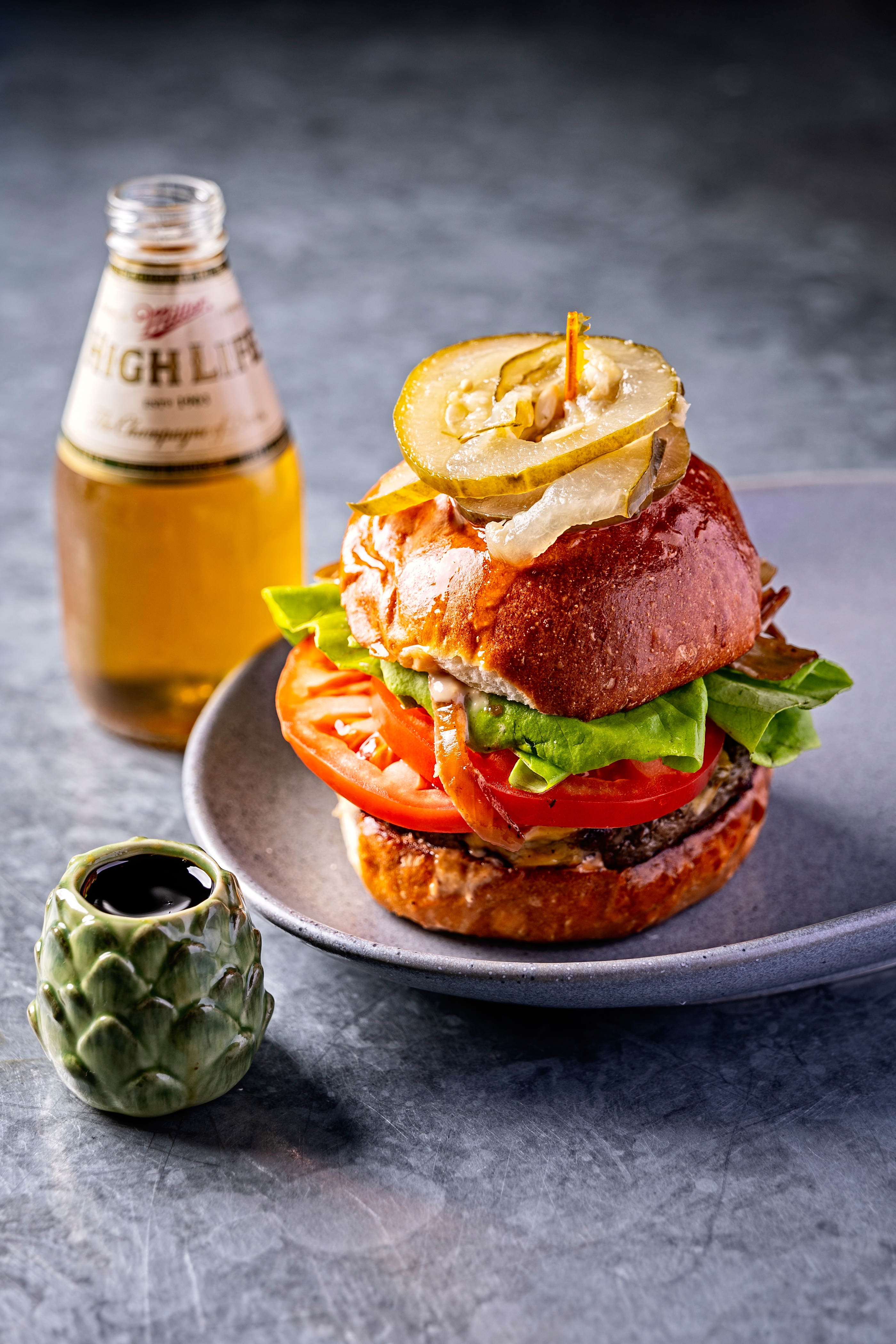 a close up of a sandwich on a plate