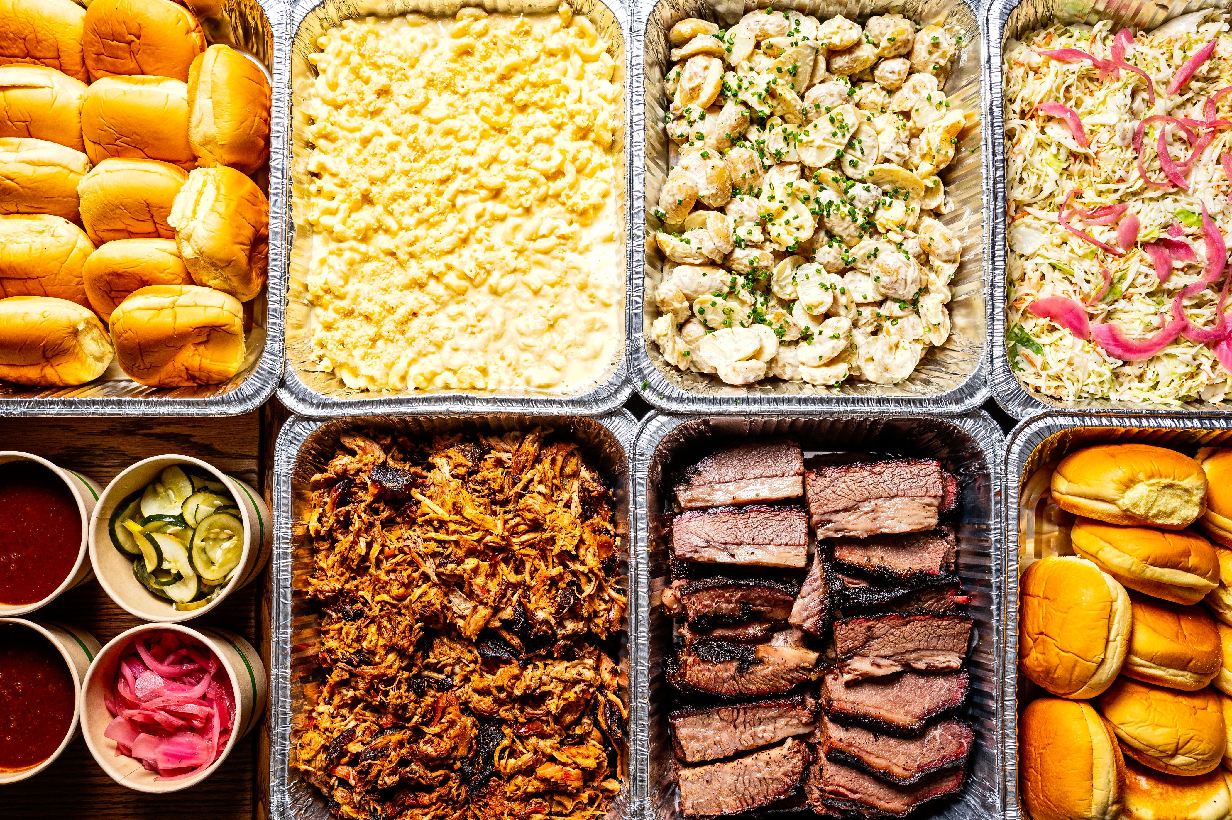a tray full of food