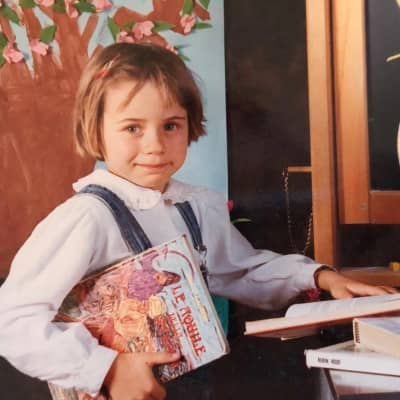 a close up of a person