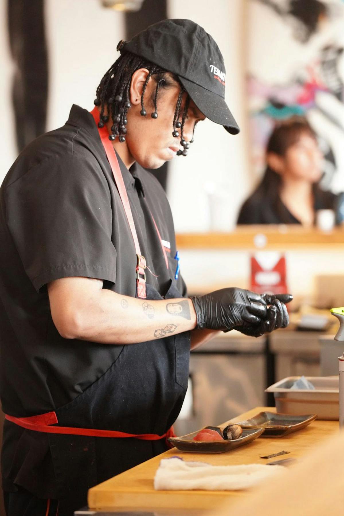 a man cooking