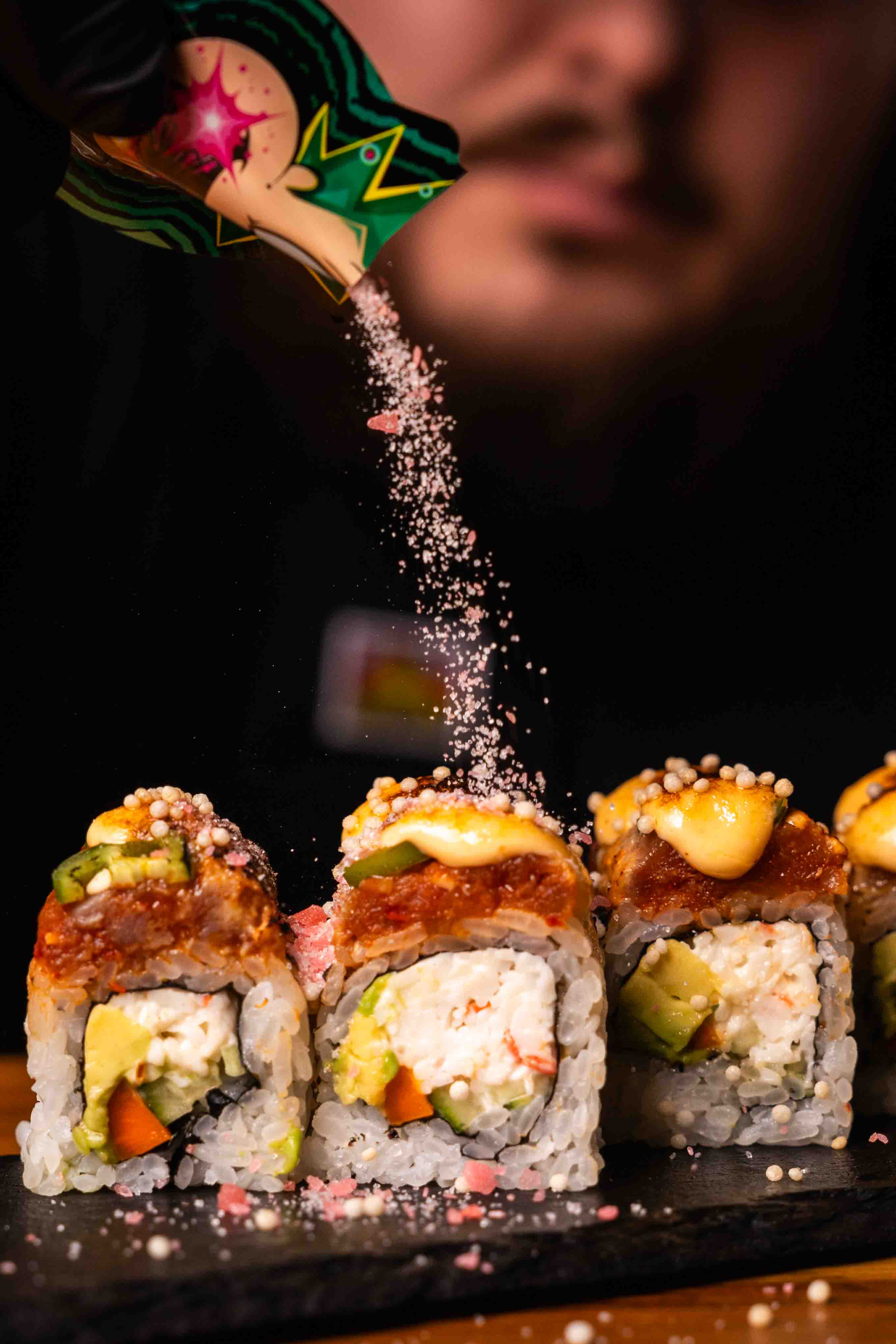 Fresh hand roll sushi at Temaki Bar, a popular Encinitas sushi bar in North County San Diego