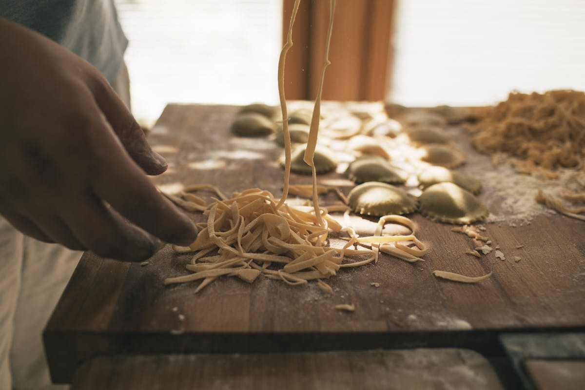 fresh hand made pasta on a table at Florie's Mediterranean restaurant  at Four Seasons Resort Palm Beach