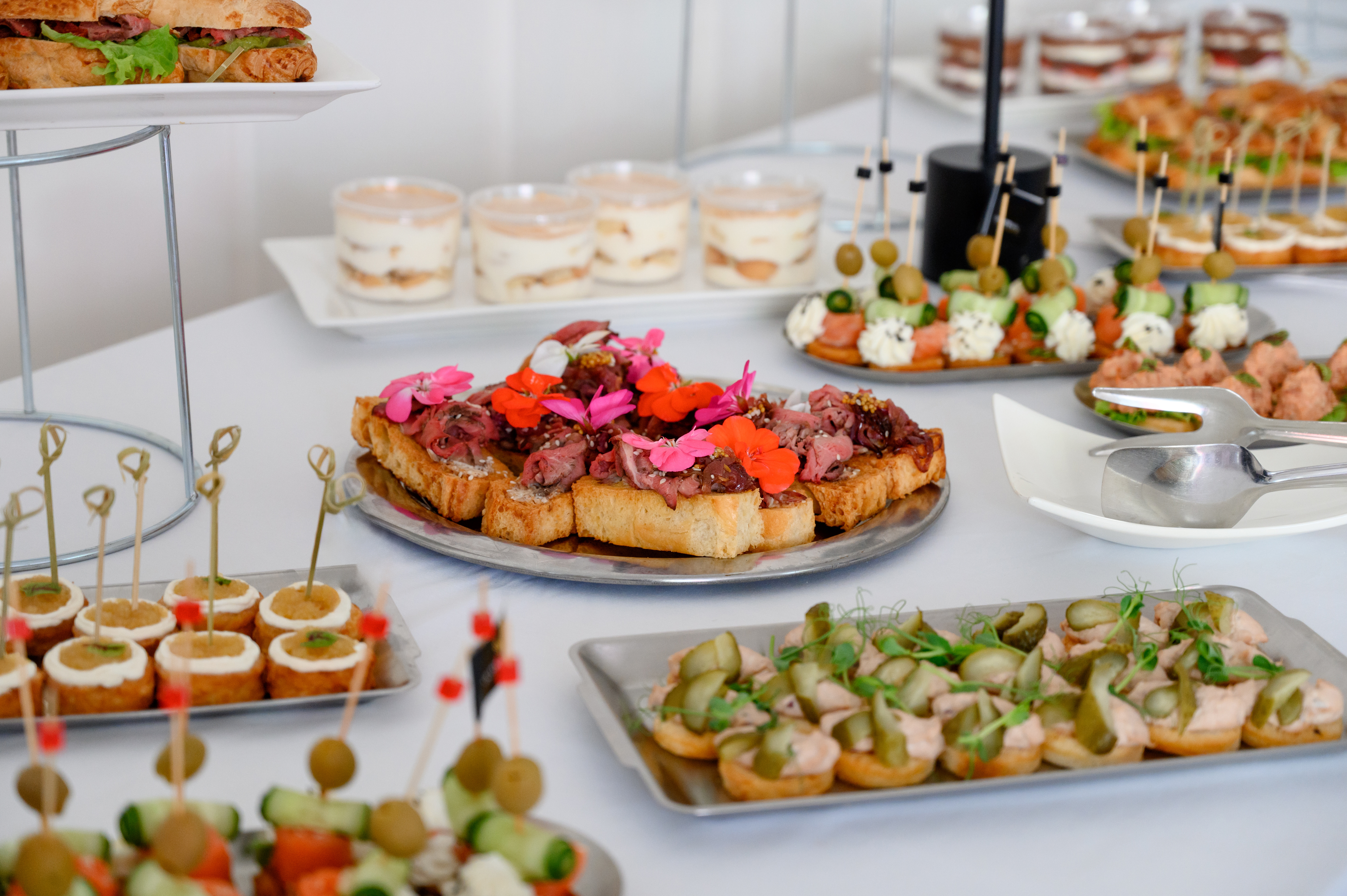 a table full of food