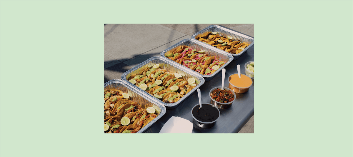 a tray of food