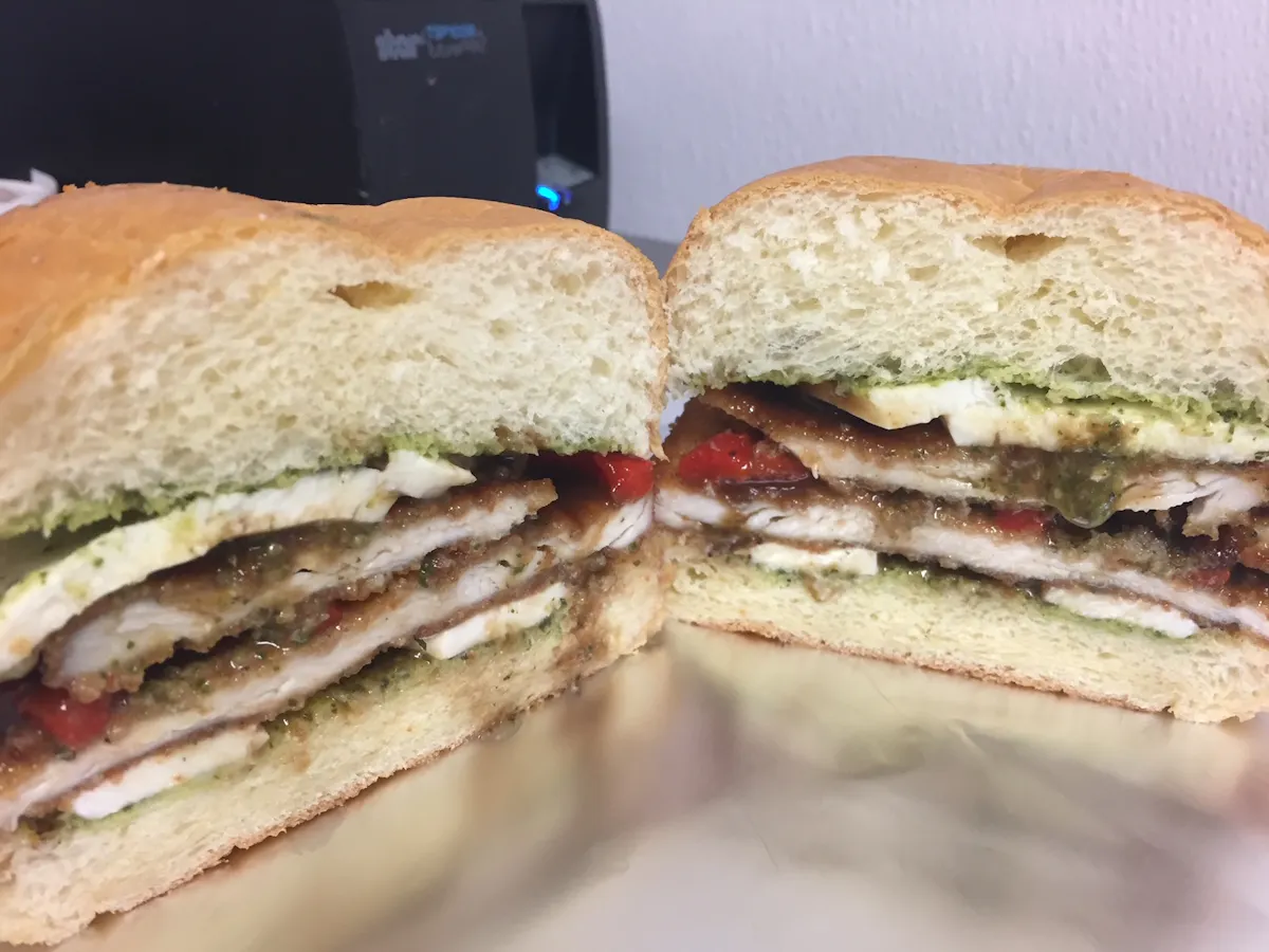 a sandwich cut in half