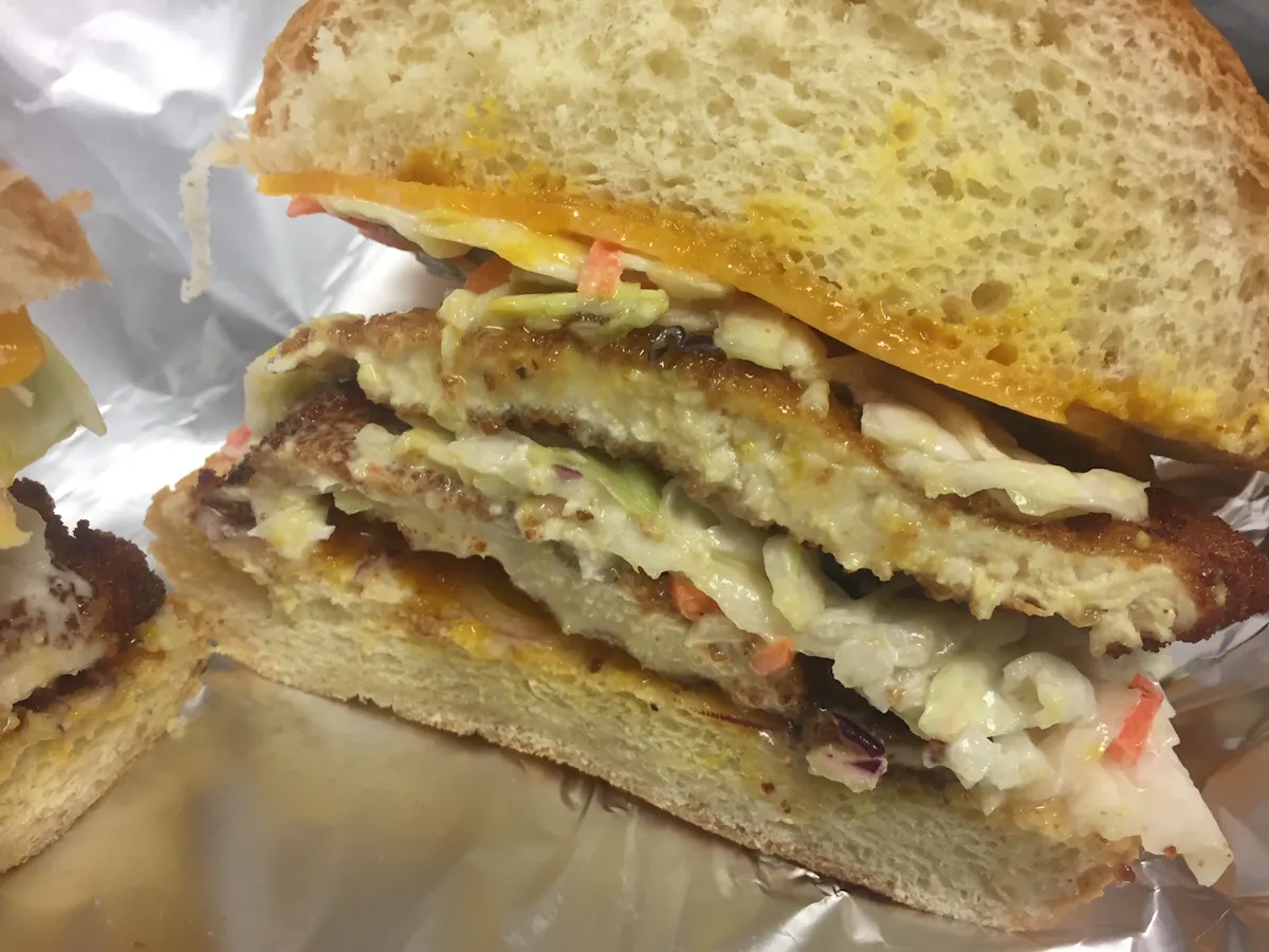 a sandwich cut in half