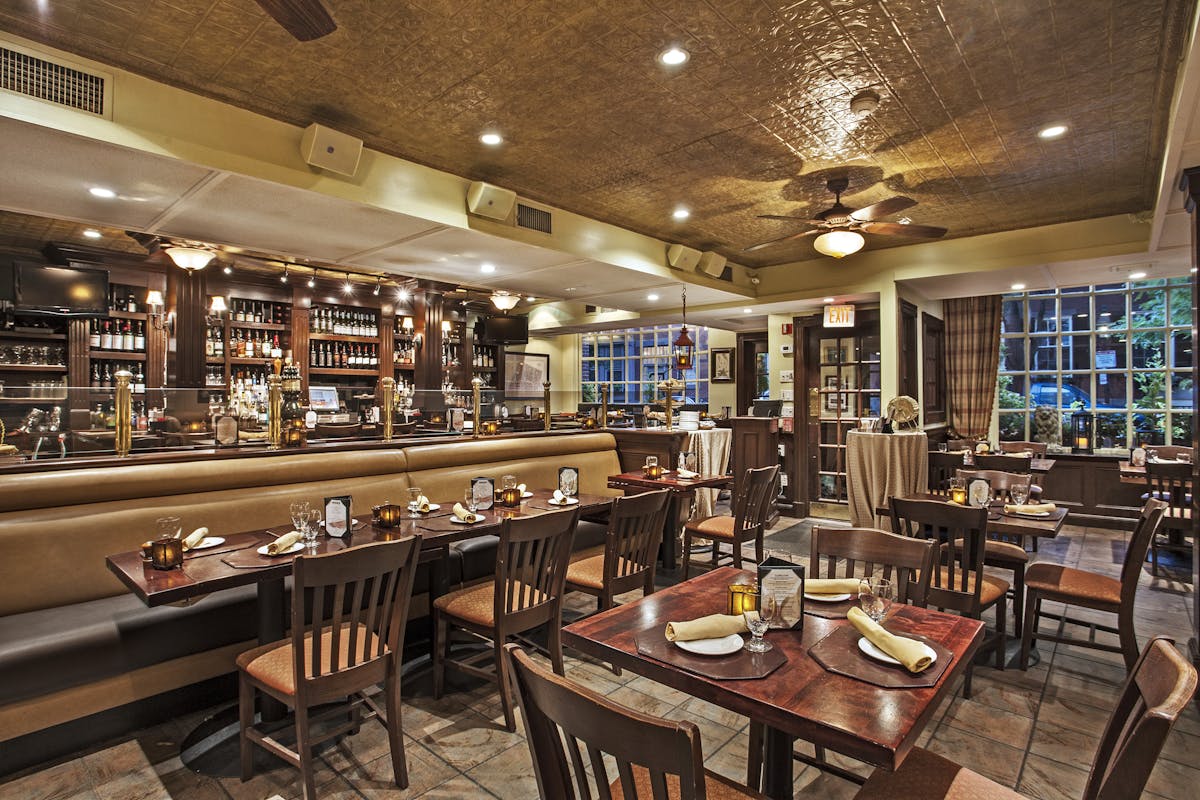 a dining room table in a restaurant