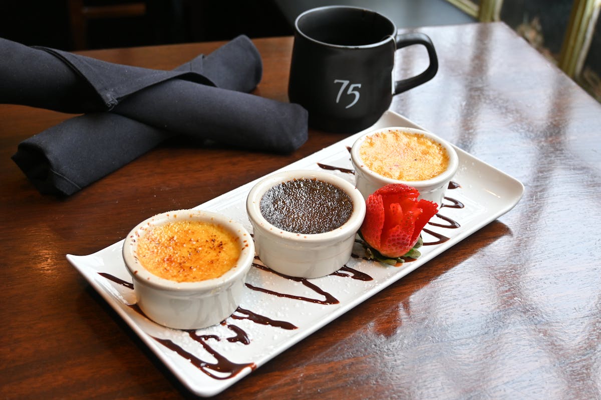 a plate of food and a cup of coffee on a table