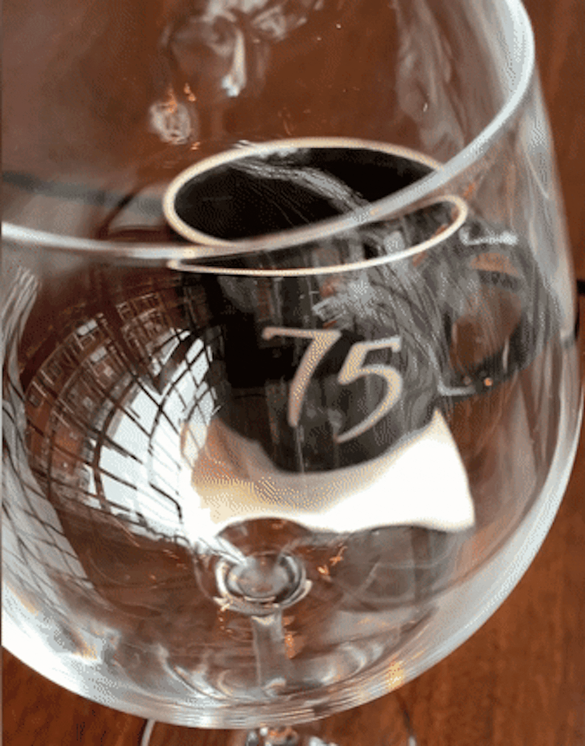 a glass cup on a table