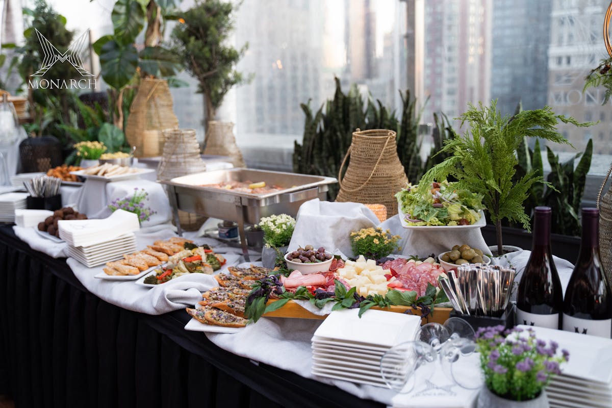 a table topped with plates of food on a plate