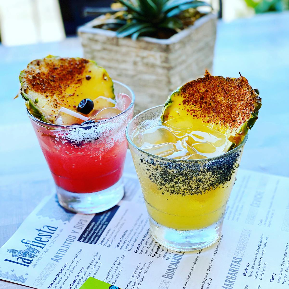 drinks on a table