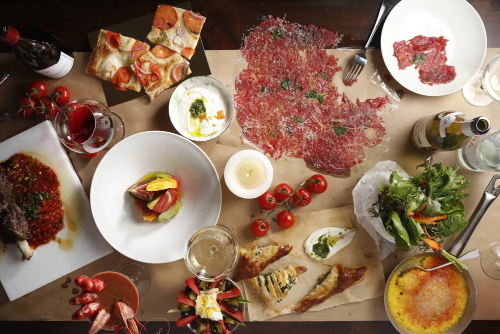 a plate of food on a table