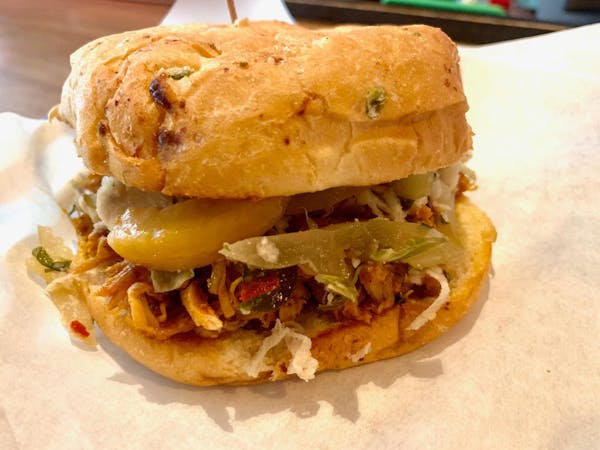 a close up of a sandwich
