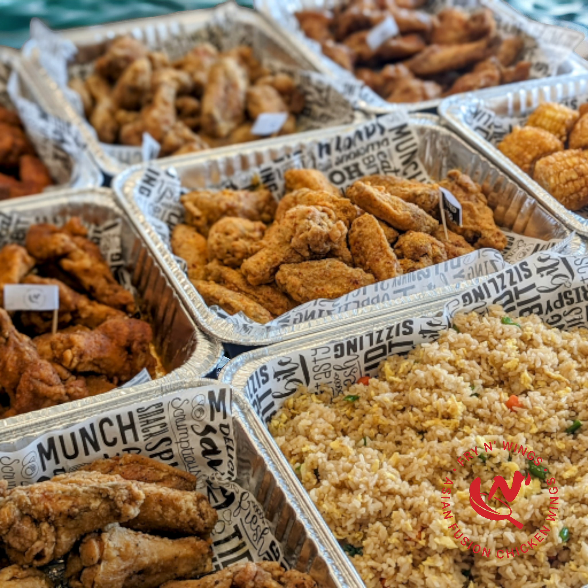 a display case filled with different types of food