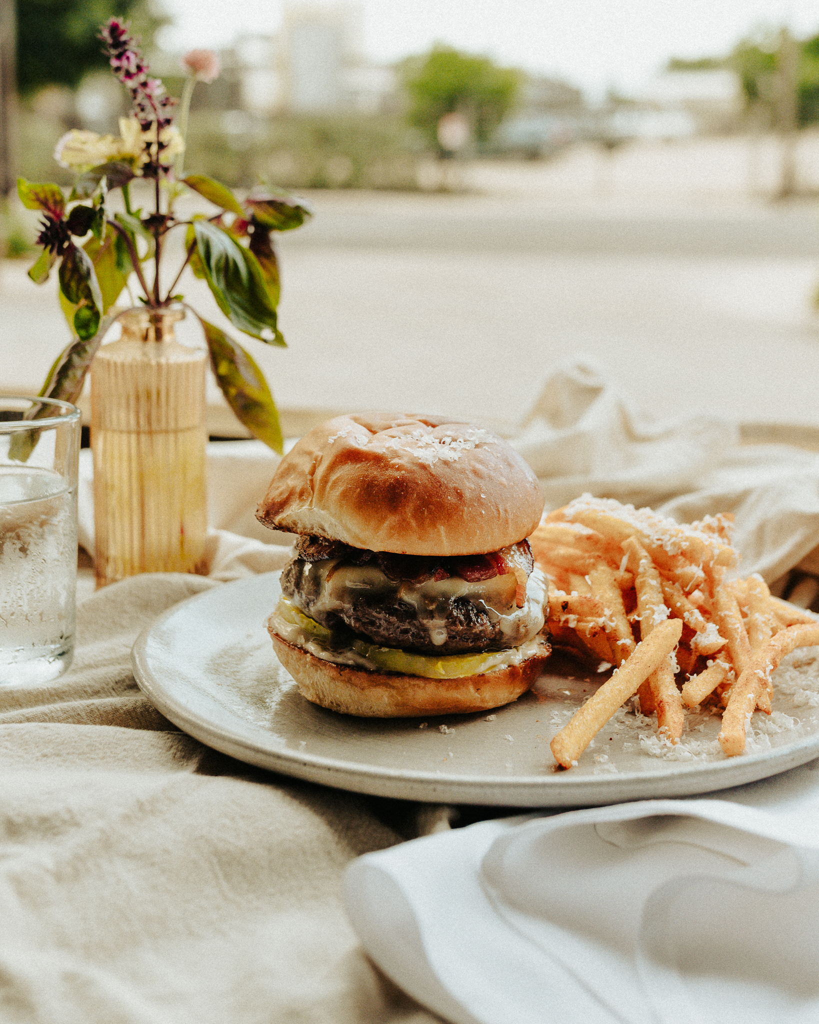 Le Lot Burger with Manchego Fries in Waco Texas