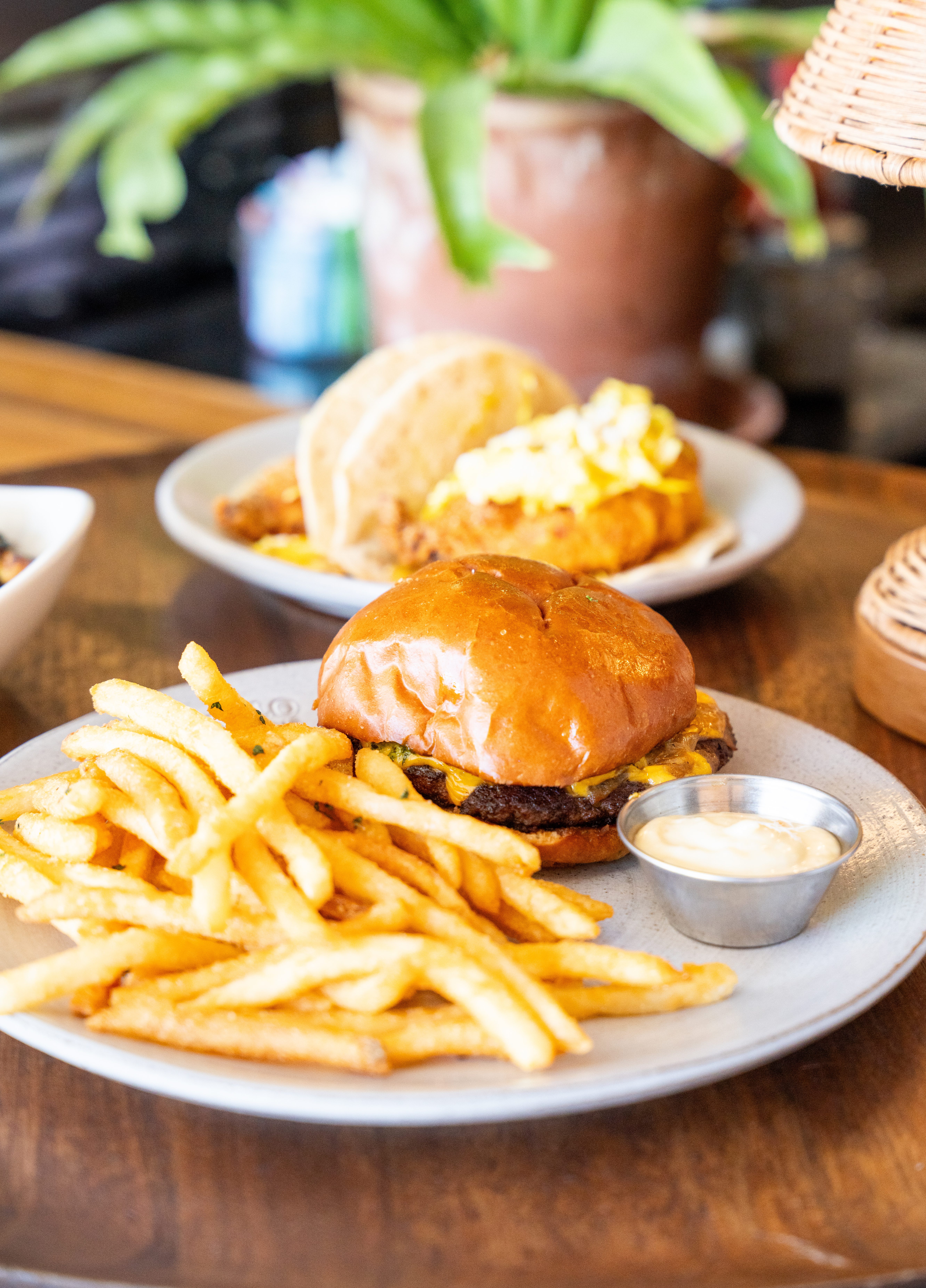 MAD Milo All Day Burger with Fries and special sauce
