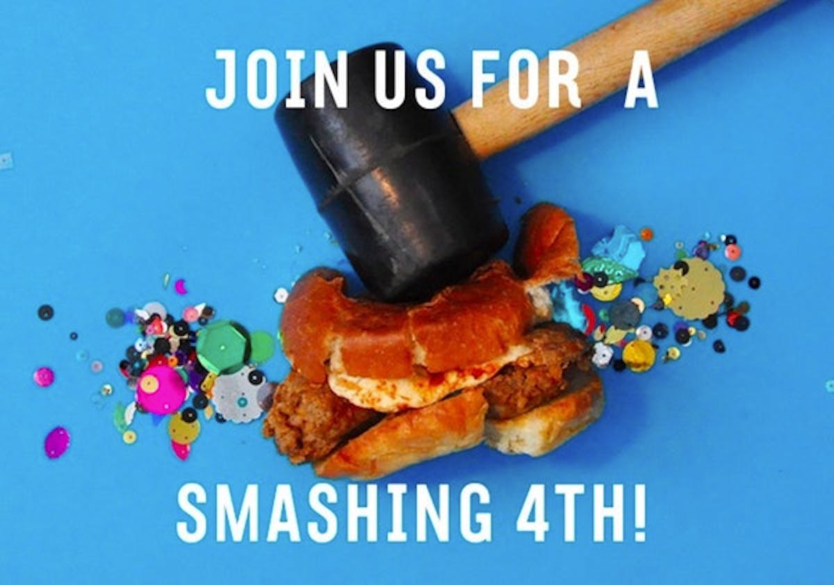 sandwich being smashed