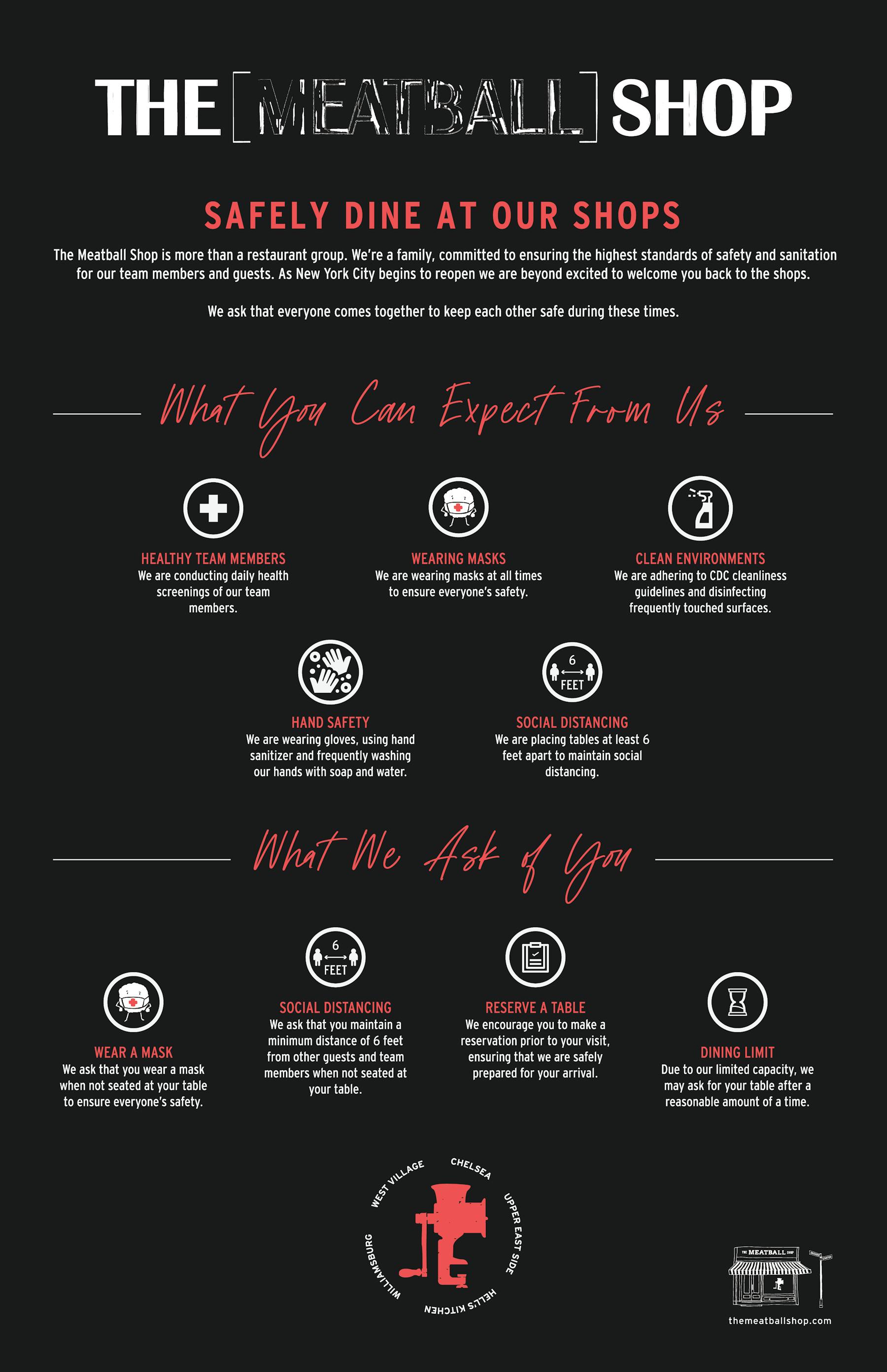 safely dine at our shops