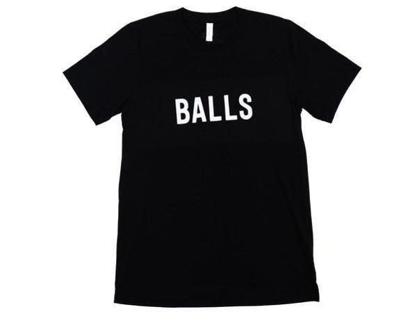 shirt with balls written text