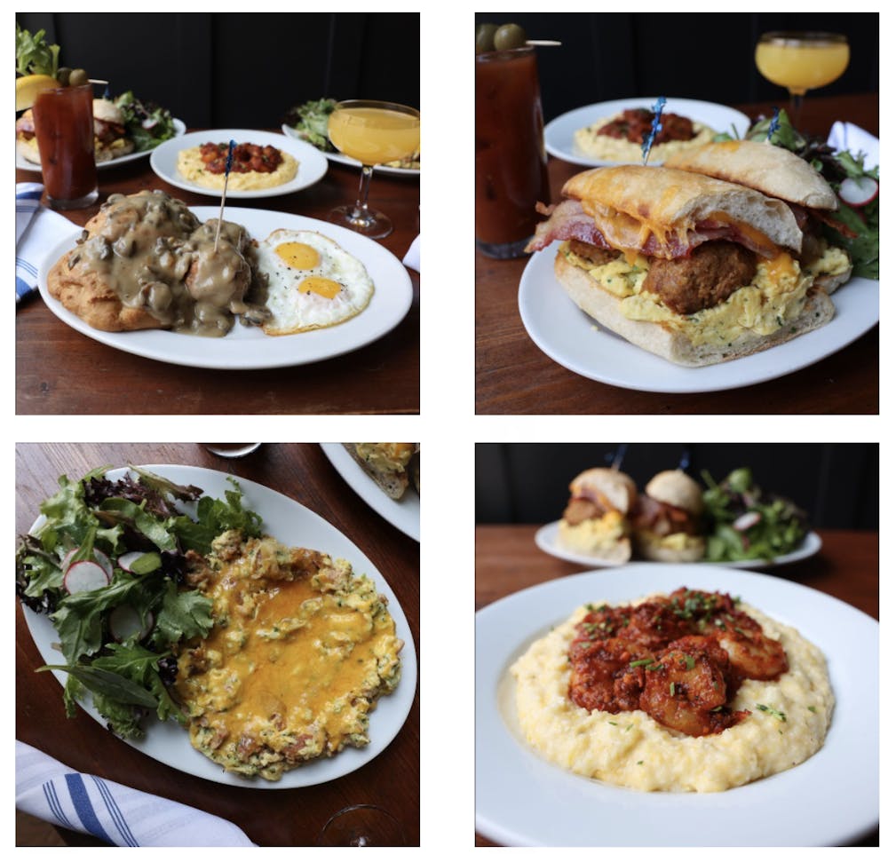 many different types of food on a plate