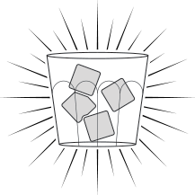 a glass with ice