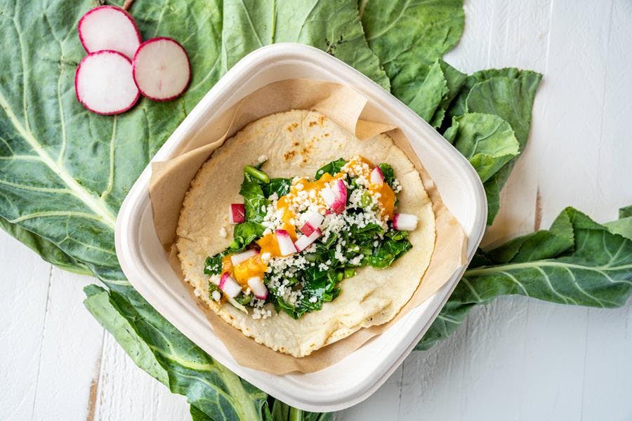 a plastic container of food