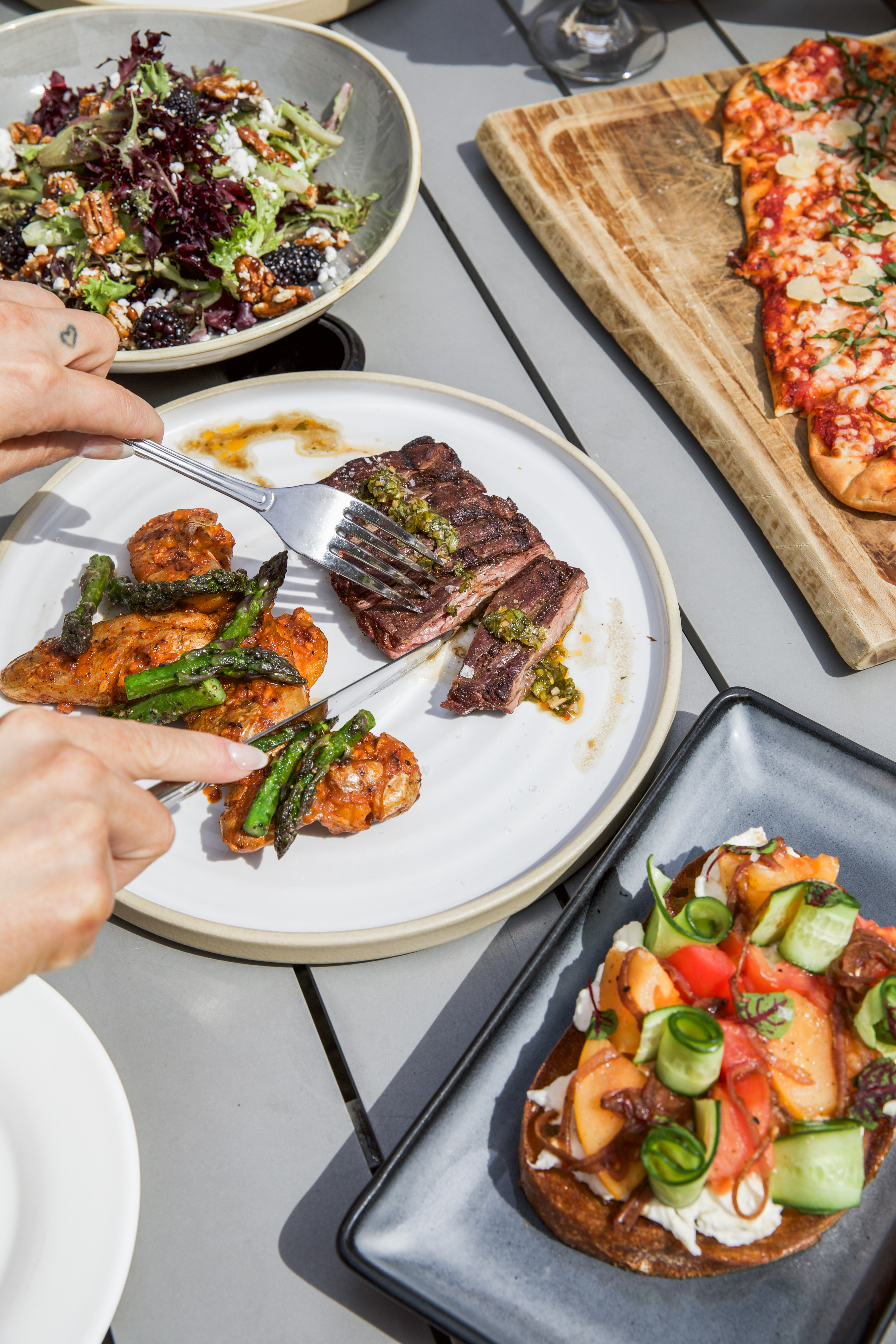 a bunch of food sitting on a table