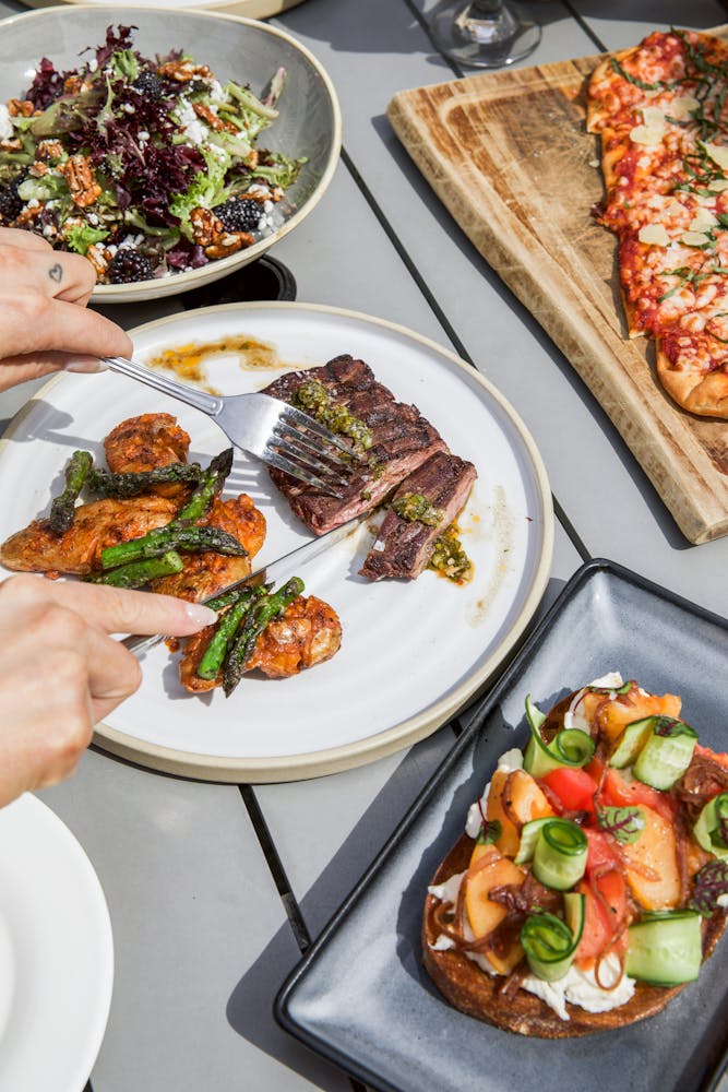 a bunch of food sitting on a table