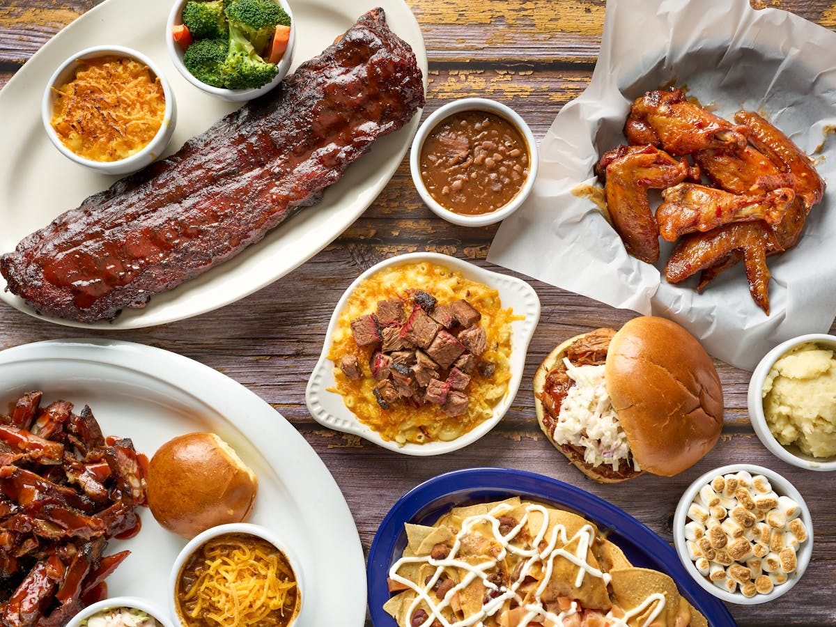 a bunch of different types of food on a plate