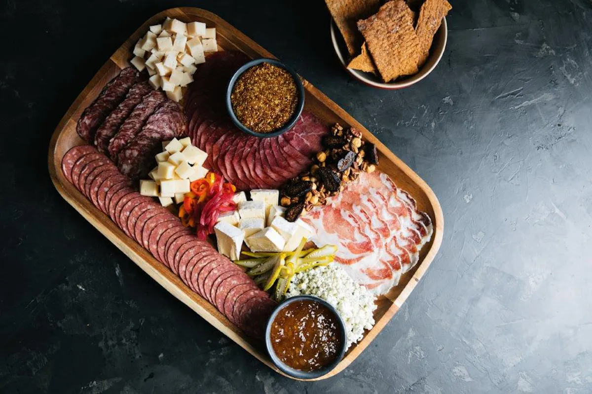 a tray of food on a table