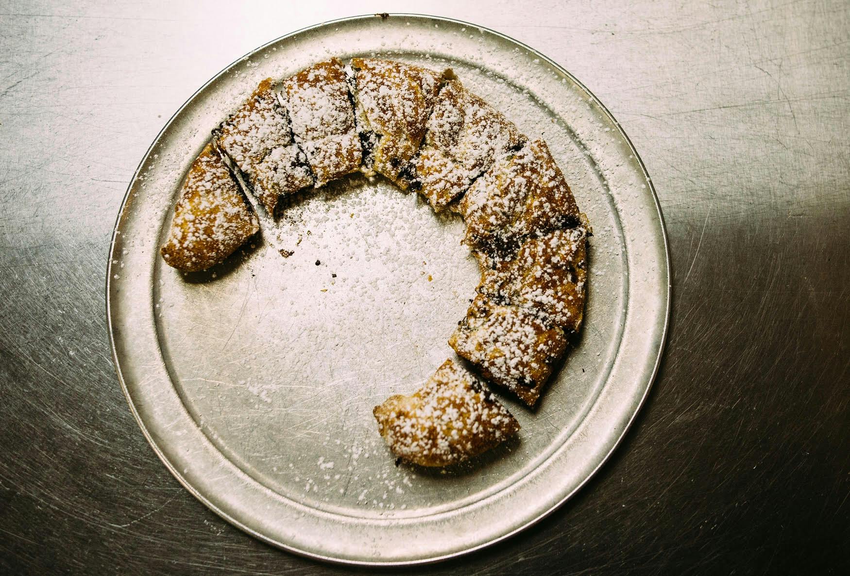 a dessert on a tray