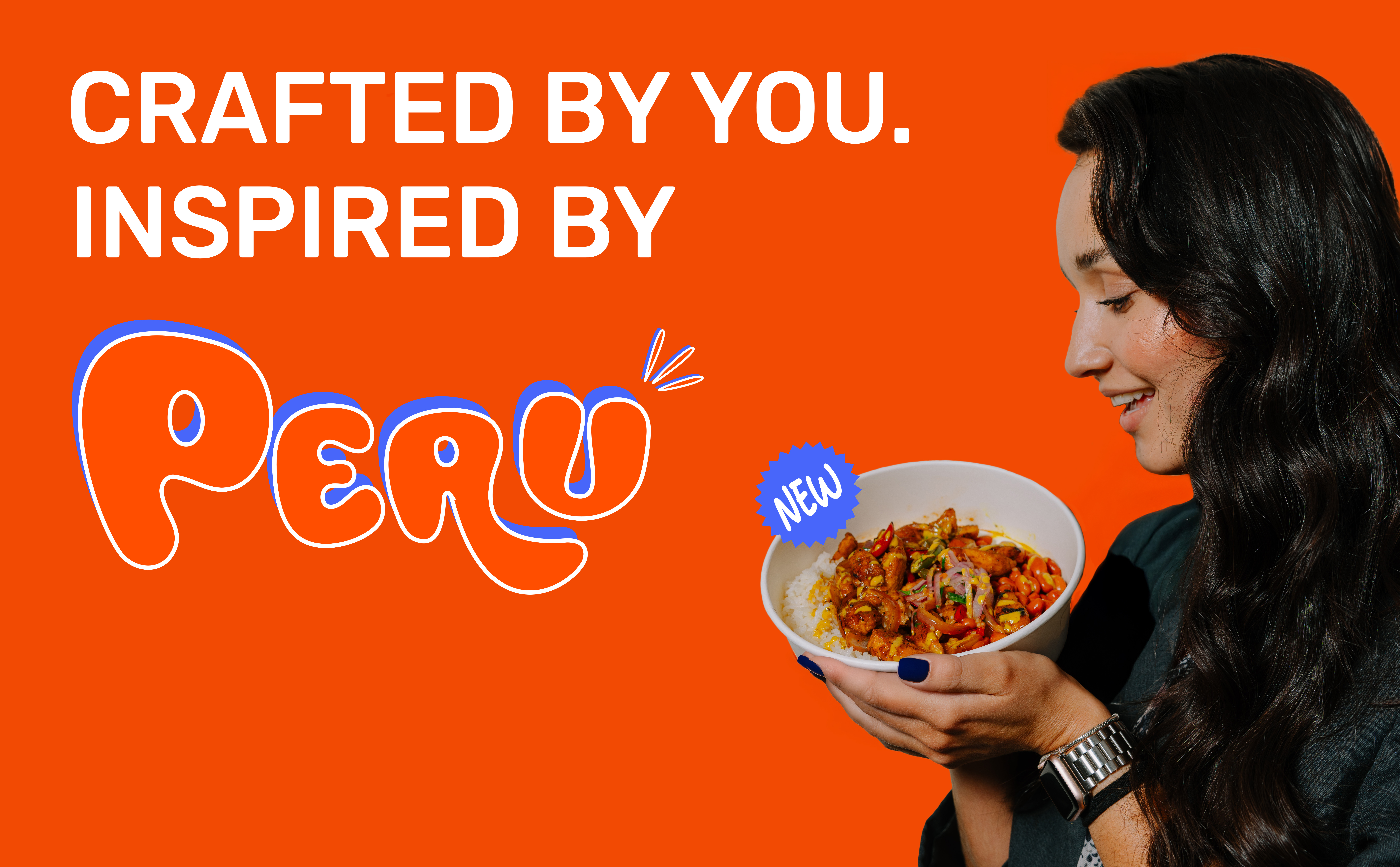 a woman holding a bowl of food