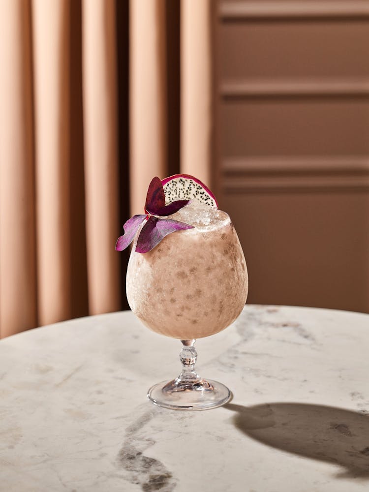 a glass bowl on a table