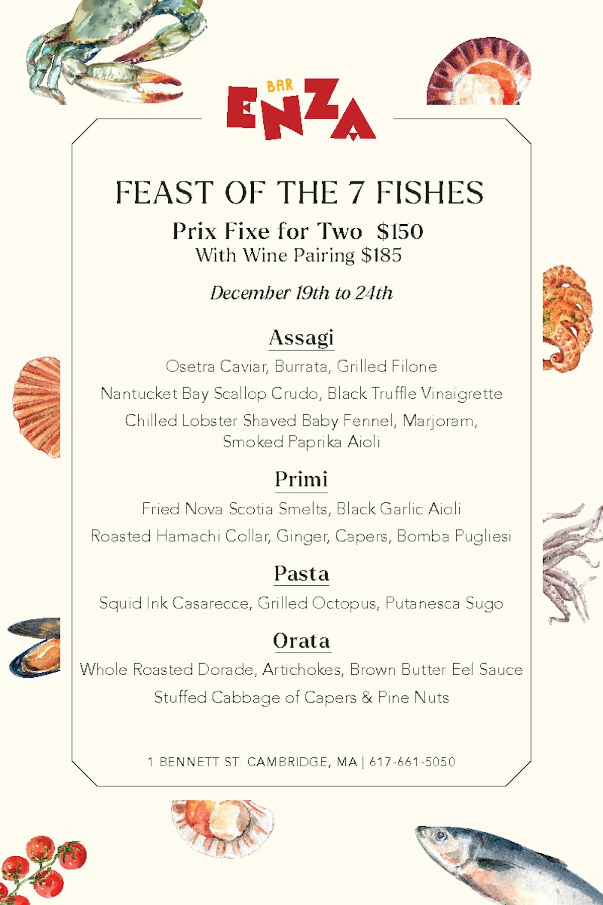 Feast of sales 7 fishes menu