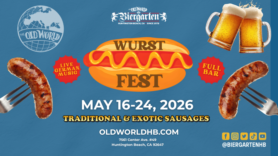 a hot dog with mustard and red and yellow text