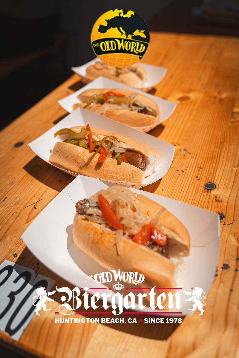 Exotic sausage sampler plate at Old World Huntington Beach Wurst Fest celebration