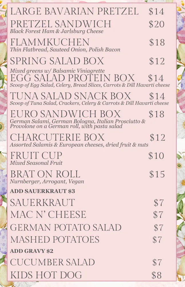 Willy's Grill Festival Menu at Spring Fest Old World Huntington Beach