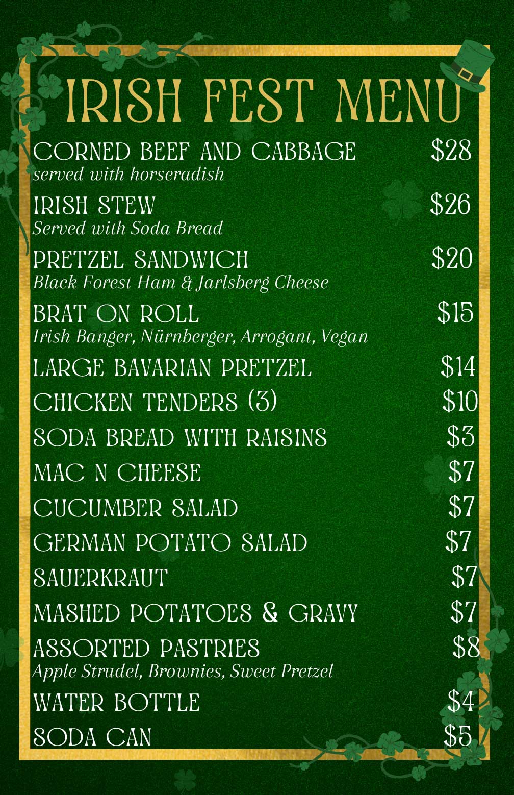 Irish Fest Specials