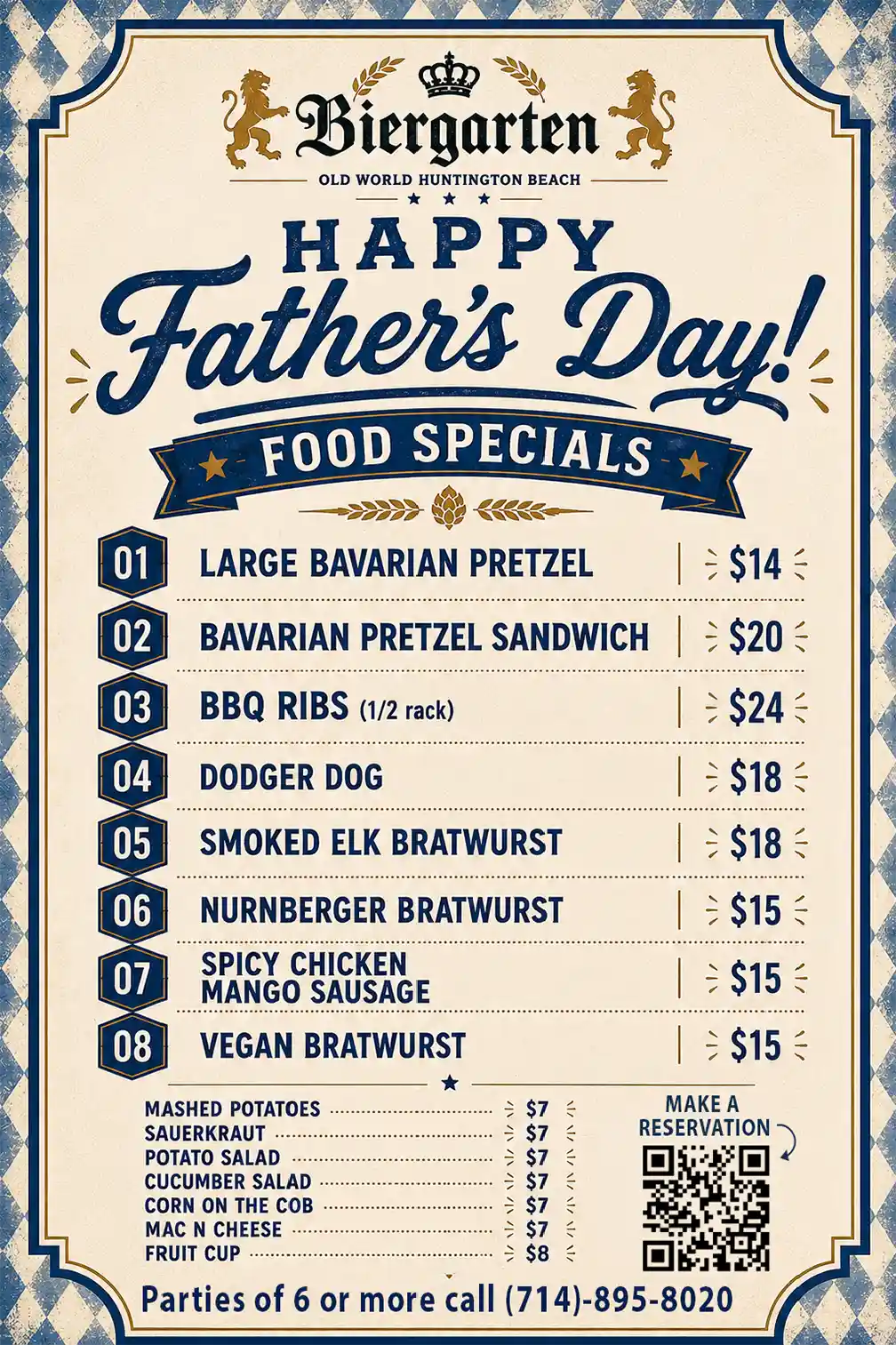 a menu for a restaurant
