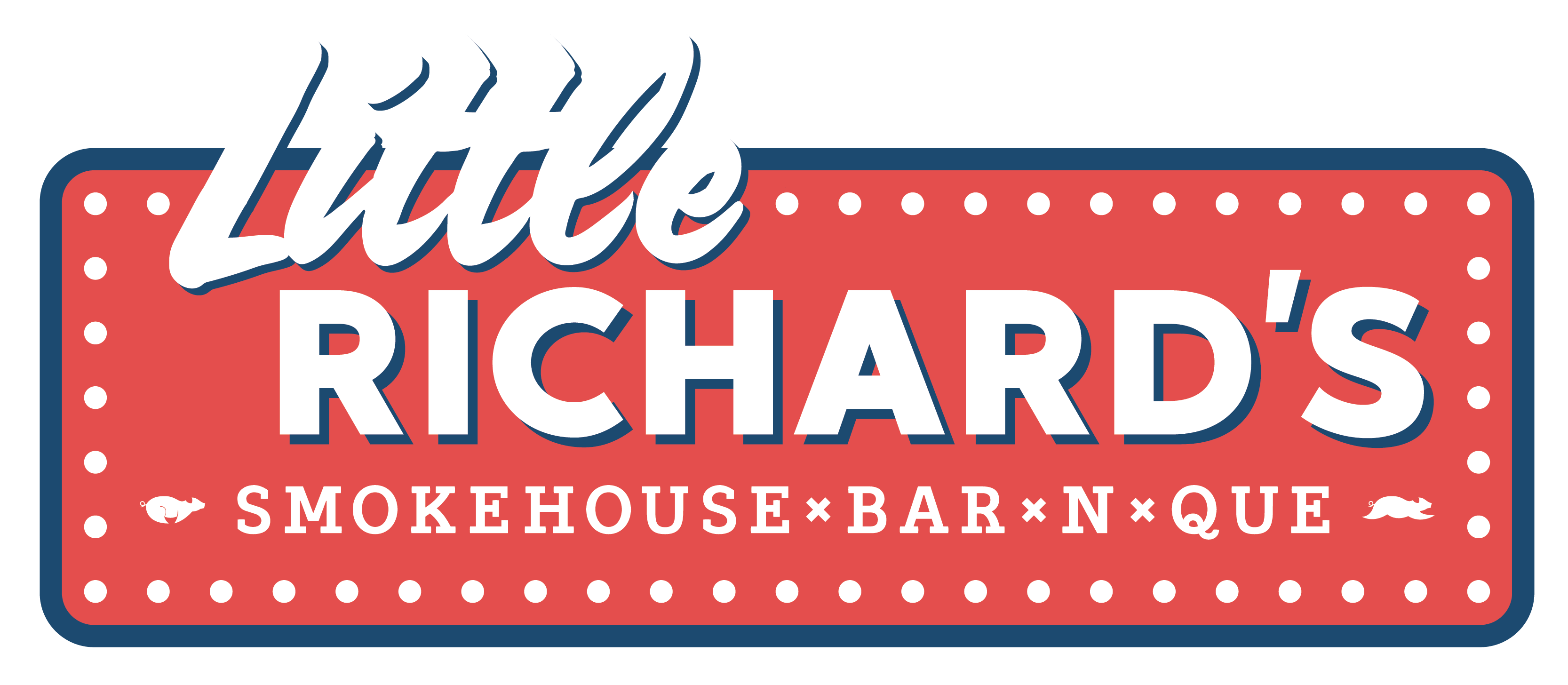 a red and white sign with white text