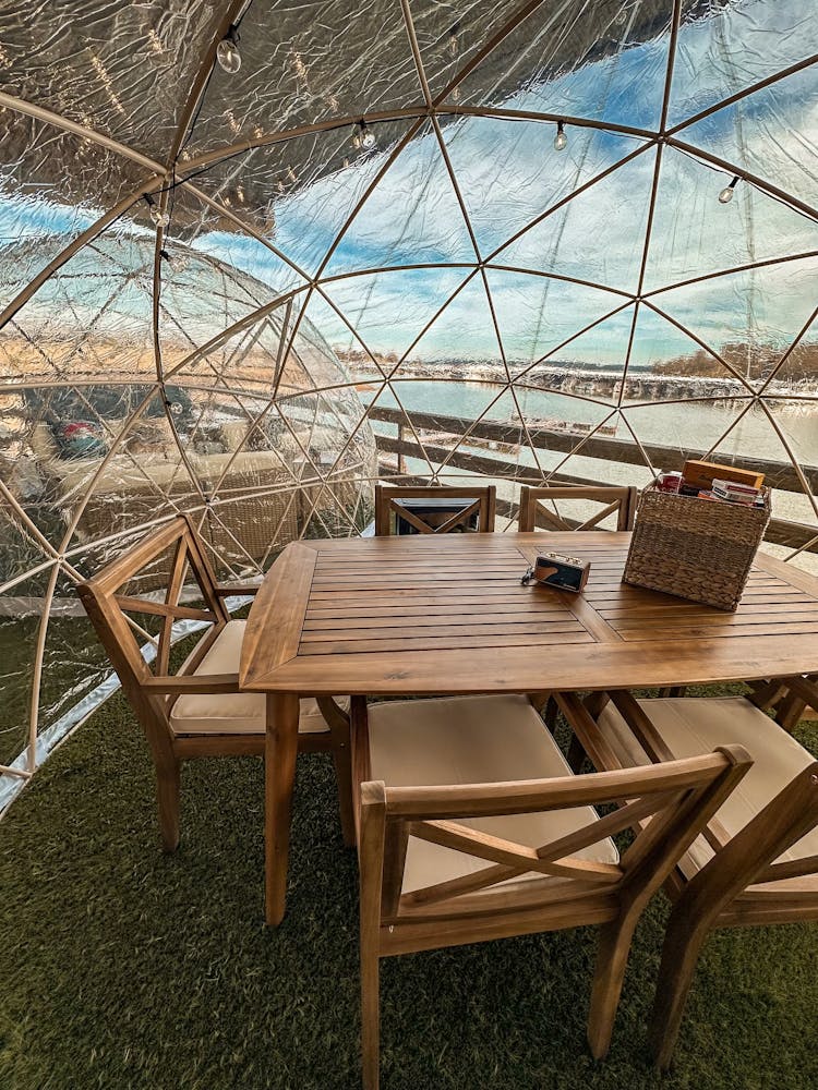 Dining option in a Captain John's Patio Igloo