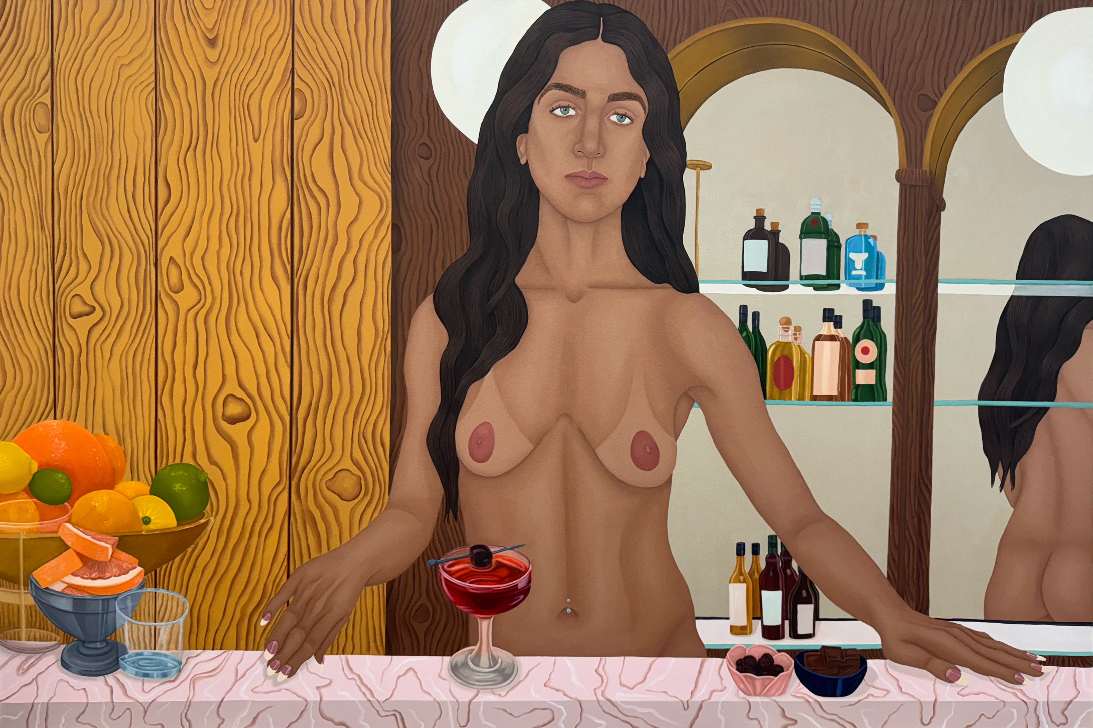 a person sitting on a table