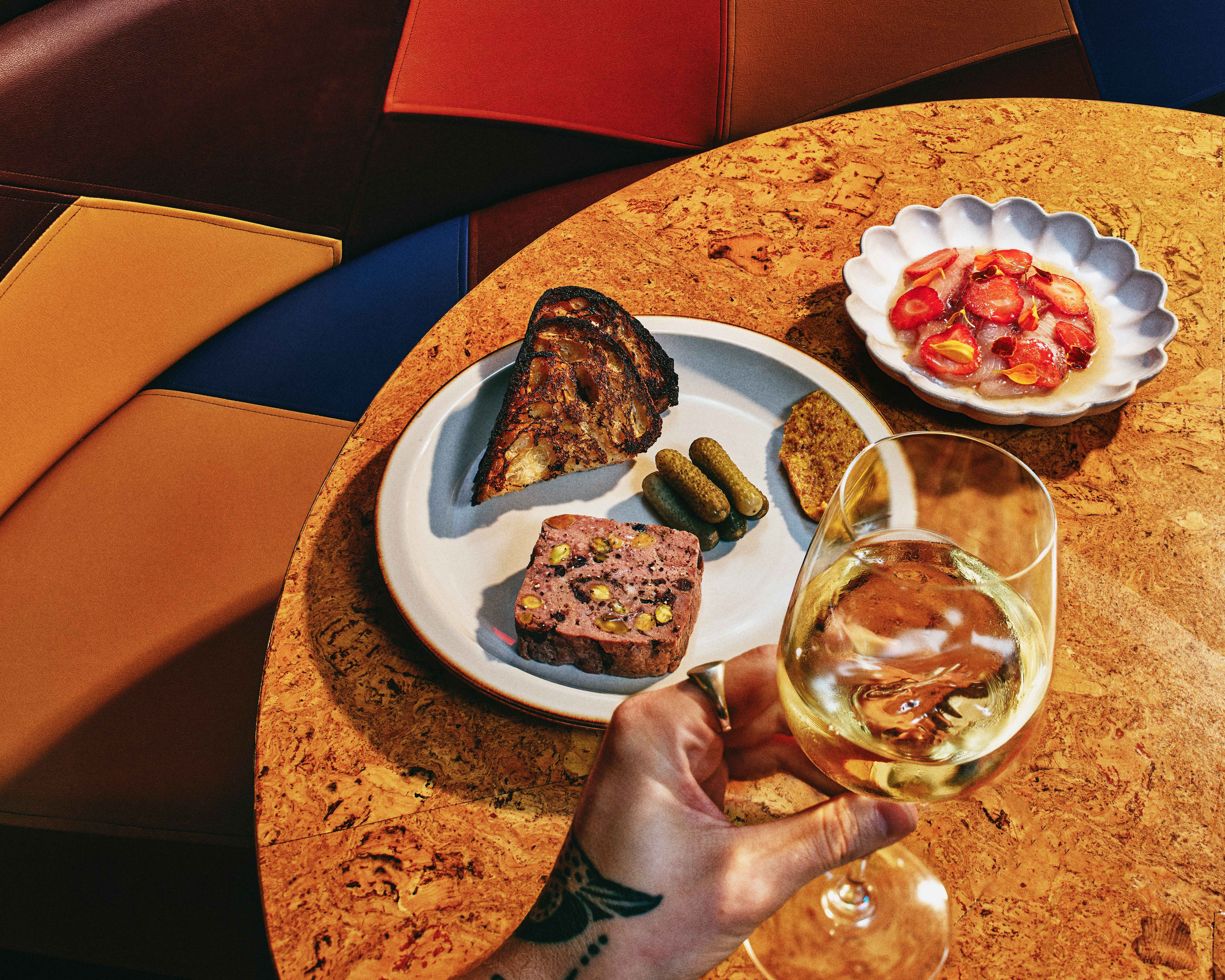 a plate of food on a table